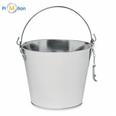 Metal bucket/cooling container for beer, 4l bottles, laser logo