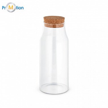 800 ml glass bottle, cork, logo print