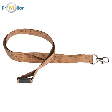 Cork lanyard beige 1, logo print