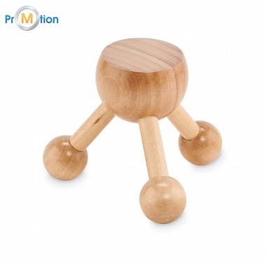 Hand massager made of wood, logo print