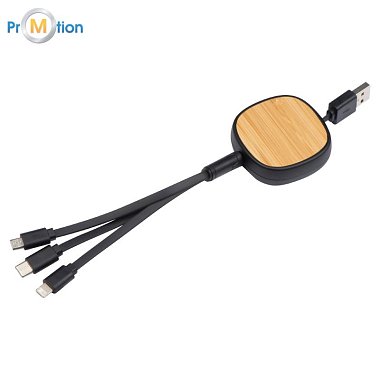 Charging cable black 1, with logo print