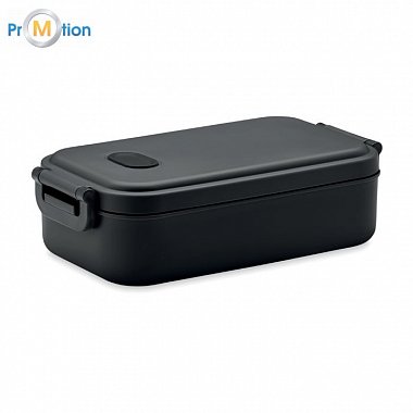 Recycled PP Lunch box 800 ml, black, logo print