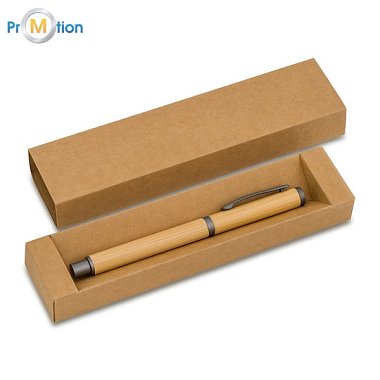 MACHINO pero z bambusu v krabičce, béžová, potisk loga