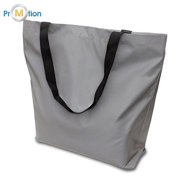 MANGALIA reflective shopping bag, silver, logo print