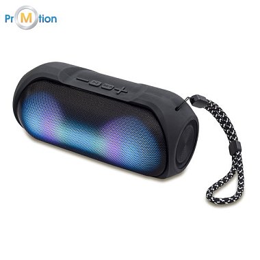 RIO wireless speaker with lighting, black, logo print