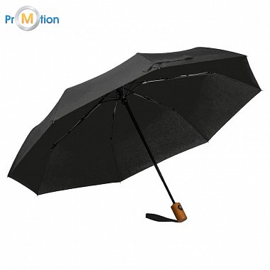 RPET ecological umbrella black, logo print