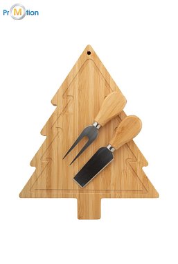 Christmas set of cheese knives with logo printing