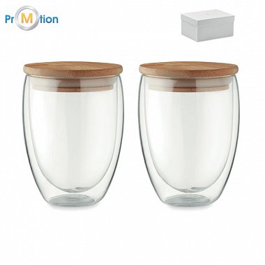 Set of 2 glasses 350 ml in a box, logo print