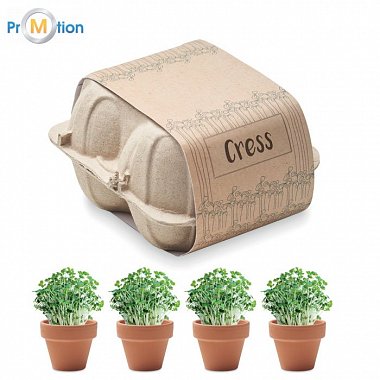 Kit for growing watercress with logo printing