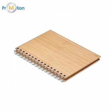 A5 ring-bound bamboo notebook, logo print