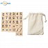 Wooden counting game beige in pocket, logo print