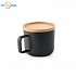 FANGIO. 250 ml ceramic mug with lid and bamboo base