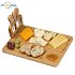 Bamboo cheese set beige 1, logo print