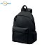 Polyester backpack 600D RPET recycled ecological, black, logo print