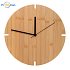 Bamboo wall clock with logo print