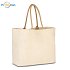 RAYA XXL large cotton shopping bag, beige, logo print