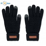 Touch gloves Rpet, black, logo print
