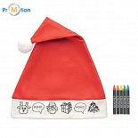 Children's Santa hat for coloring, logo print