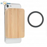 Magnetic wireless charger 10W, bamboo, logo print