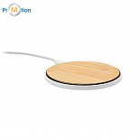 wireless charger 10W made of bamboo for mobile phone, logo print