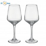 Set of 2 wine glasses, logo print