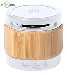 Bluetooth speaker with bamboo charger with print