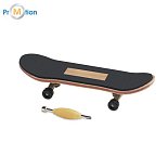Mini wooden skateboard, toy, logo print