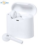 Bluetooth headphones with charger white, logo printing