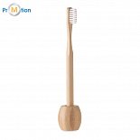 Bamboo toothbrush with stand, logo print