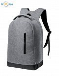 RPET backpack with logo print, gray