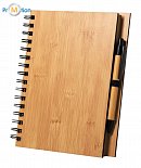 notebook from bamboo with pen