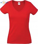 F.O.L. | Lady-Fit Value V-Neck T - Dámské elastické tričko red