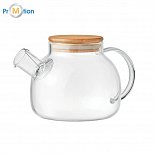 Teapot made of borosilicate glass, logo print