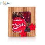 Gift box with candle and red honey