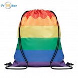 rainbow RPET bag with laces, logo print