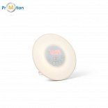 Clock with smart alarm clock, white, logo printing