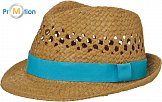 Myrtle Beach | MB 6598 - Letní módní klobouk caramel/turquoise