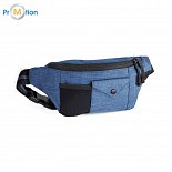 Kidney bag blue, logo print