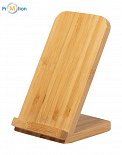 Wireless charger with mobile phone stand made of bamboo