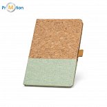 Notepad A5 green with cork, logo print