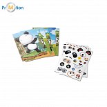 set of stickers, game with stickers for kids