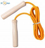 skipping rope with wooden handle with logo printing