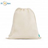 Natural cotton bag with drawstring, logo print