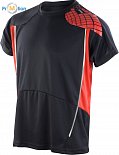 Spiro | S176M - Pánské sportovní tričko black/red