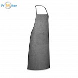 Black recycled cotton apron, logo print