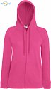 F.O.L. | Lady-Fit LW Hooded Sweat Jacket - Dámská mikina s kapucí fuchsia