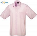 Premier | PR202 - Popelínová košile s krátkým rukávem pink
