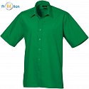 Premier | PR202 - Popelínová košile s krátkým rukávem emerald