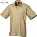 Premier | PR202 - Popelínová košile s krátkým rukávem khaki