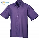 Premier | PR202 - Popelínová košile s krátkým rukávem purple